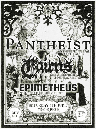 Pantheïst w/ Cairns & Epimetheus at Moor Beer Co