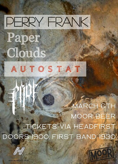 Perry Frank+ Prior+Paper Clouds+Autostat at Moor Beer Co