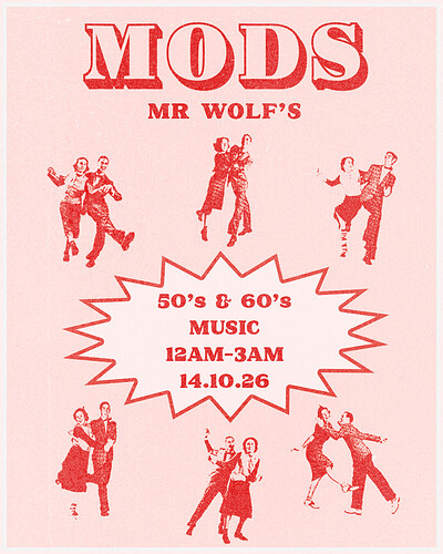 MODS: 50s & 60s Nightclub at Mr Wolfs