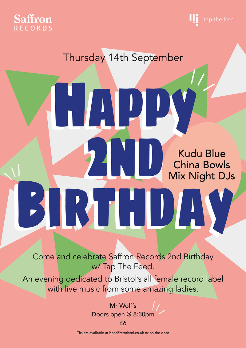 Saffron Records 2nd Birthday with Tap The Feed at Mr Wolfs