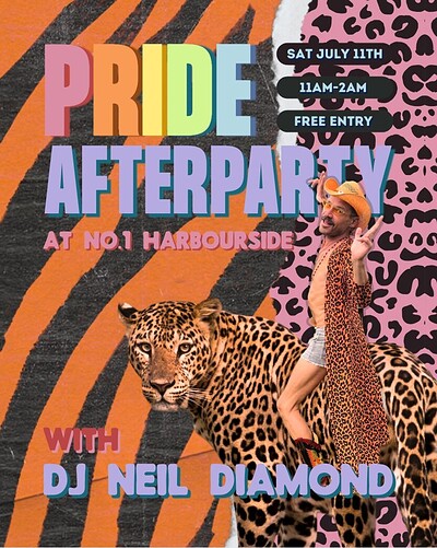 PRIDE AFTER PARTY w DJ Neil Diamond at No.1 Harbourside