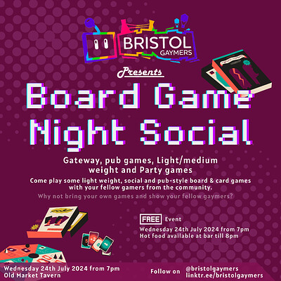 Board Game Night Social - July 2024 at Old Market Tavern