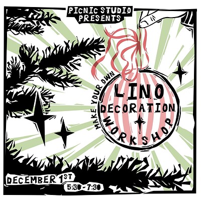 Lino Print Christmas Ornaments Workshop at Picnic Studio - Hamilton House
