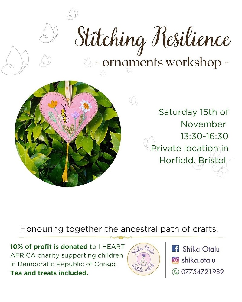 Stitching resilience – heart ornaments / The ancestral path of crafts at Private