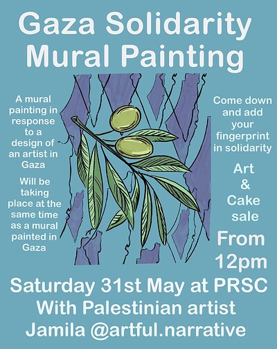 Gaza Solidarity Mural Painting & Fundraiser at PRSC (outside)