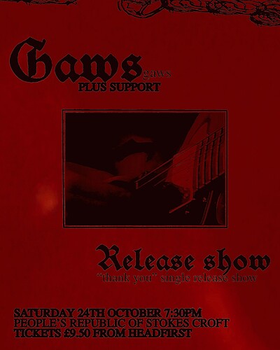 GAWS - THANK YOU SINGLE RELEASE SHOW at PRSC