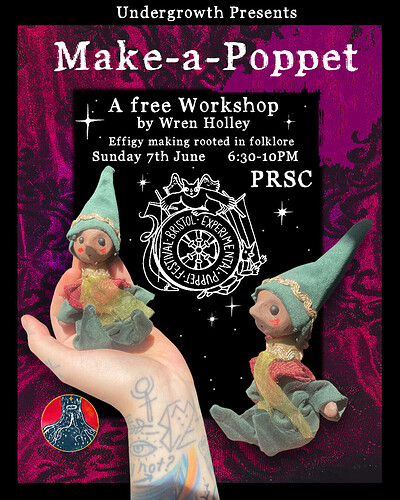 Make-a-Poppet A free Workshop by Wren Holley at PRSC