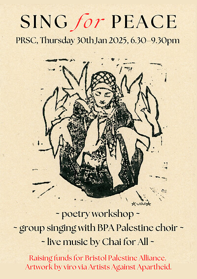 Sing for Peace ~ raising funds for BPA Palestine at PRSC