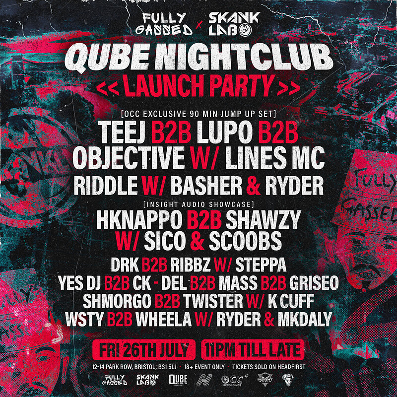 FULLYGASSED X SKANK LAB LAUNCH PARTY at QUBE NIGHTCLUB