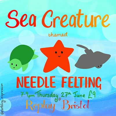 Sea Creature Themed Needle Felting Workshop at Replay Board Game Bar