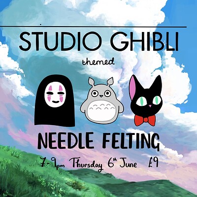 Studio Ghibli Themed Needle Felting Workshop at Replay Bristol Board Game Bar
