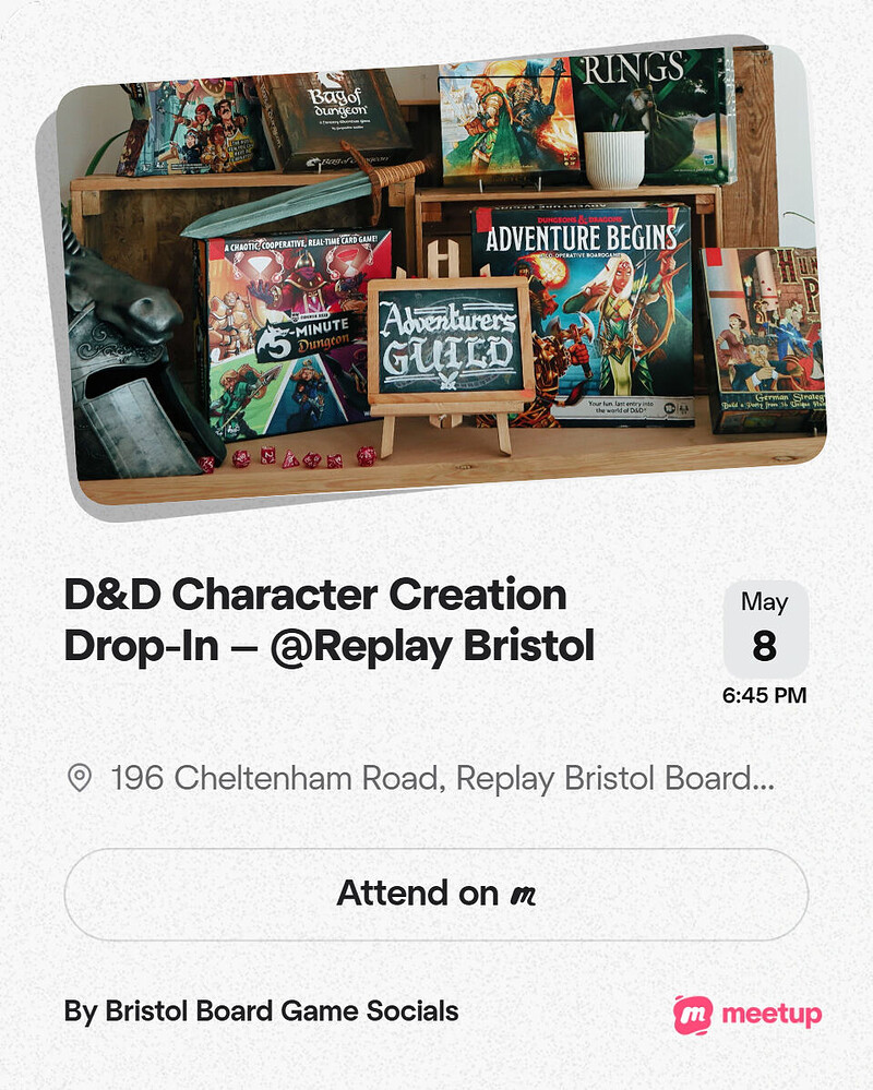 Dungeon and Dragons Character Creation Workshop at Replay