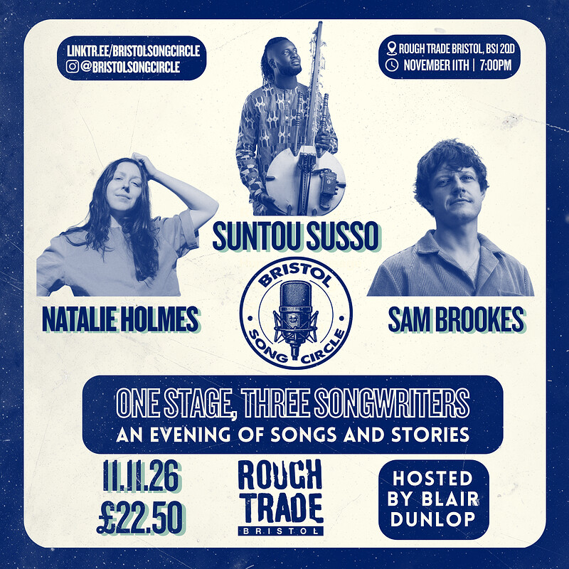 Suntou Susso, Natalie Holmes, and Sam Brookes at Rough Trade Bristol