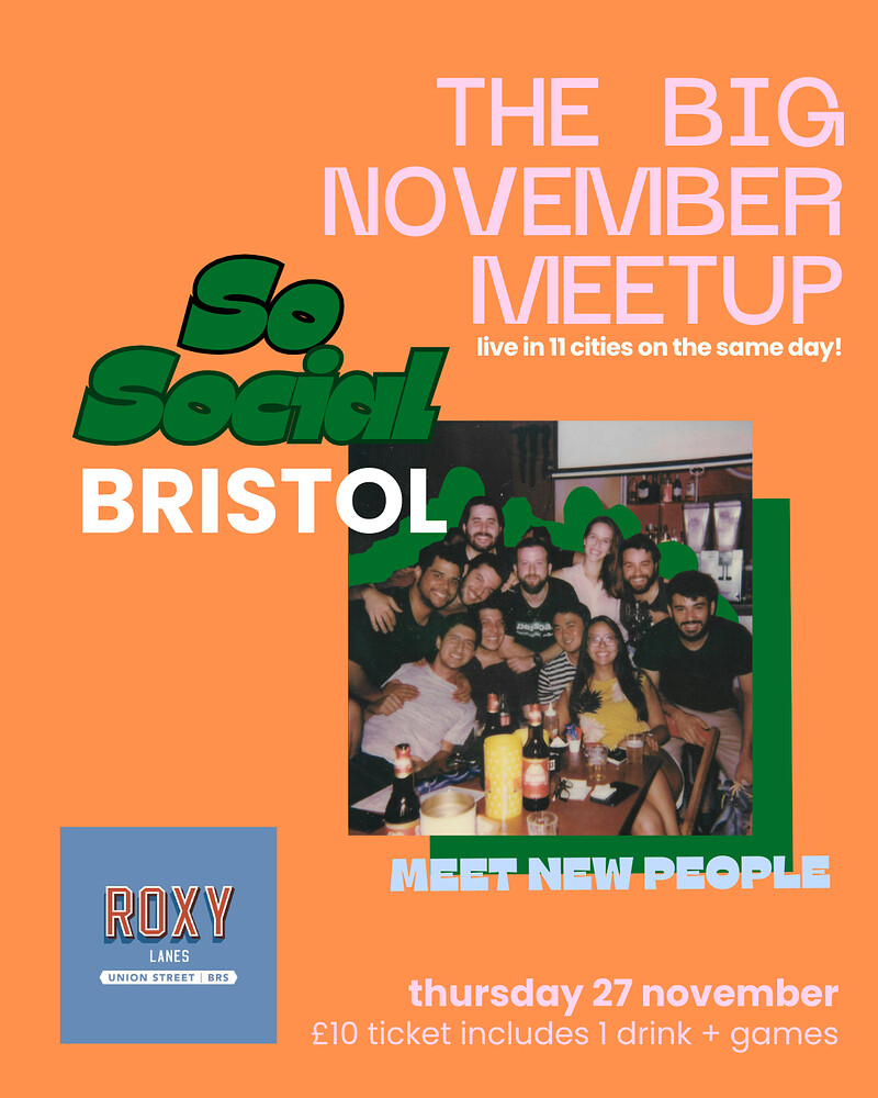 SoSocial: The Big November Meet Up: Make New Friends, Meet New People at Roxy Lanes