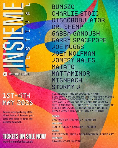 Insieme festival 1st-4th May at Secret Devon location