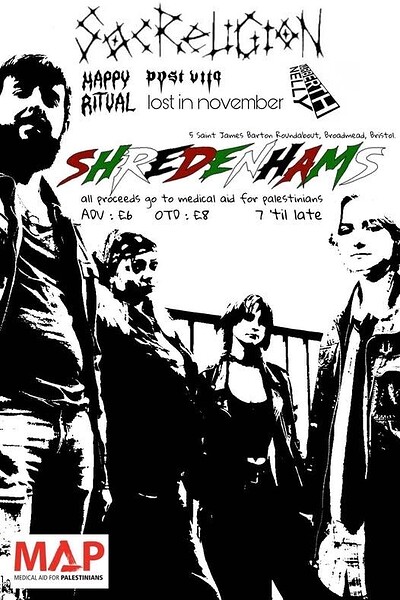 Gaza fundraiser gig - on the door tix at Shredenhams