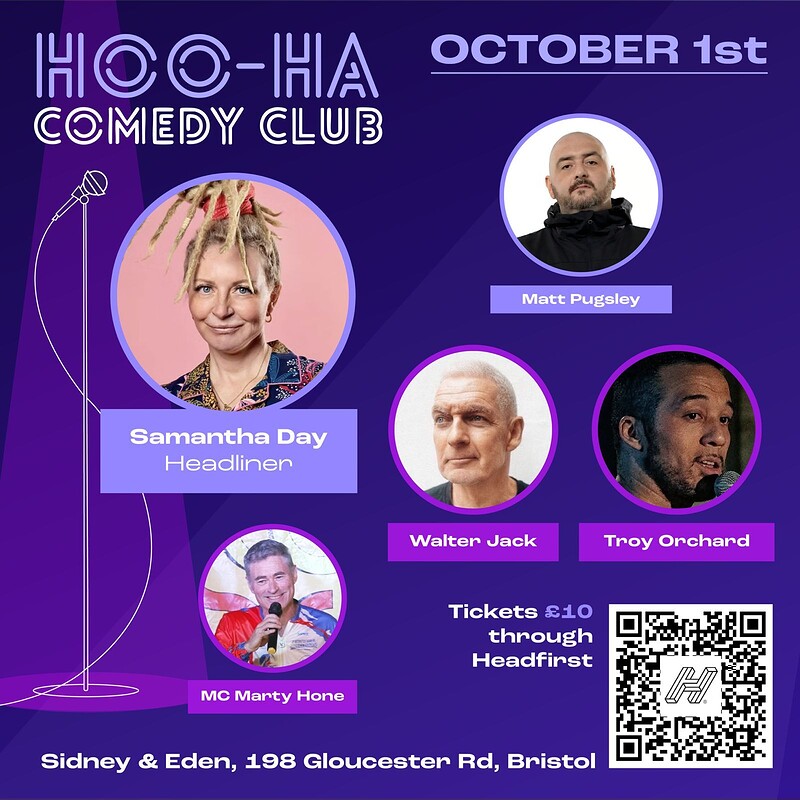 Hoo-HA Comedy Club at Sidney & Eden, 198 Gloucester Road Bristol BS7 8NU