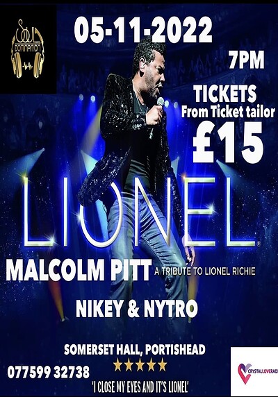 Malcolm Pitt - A tribute to Lionel Richie at Somerset Hall, Portishead