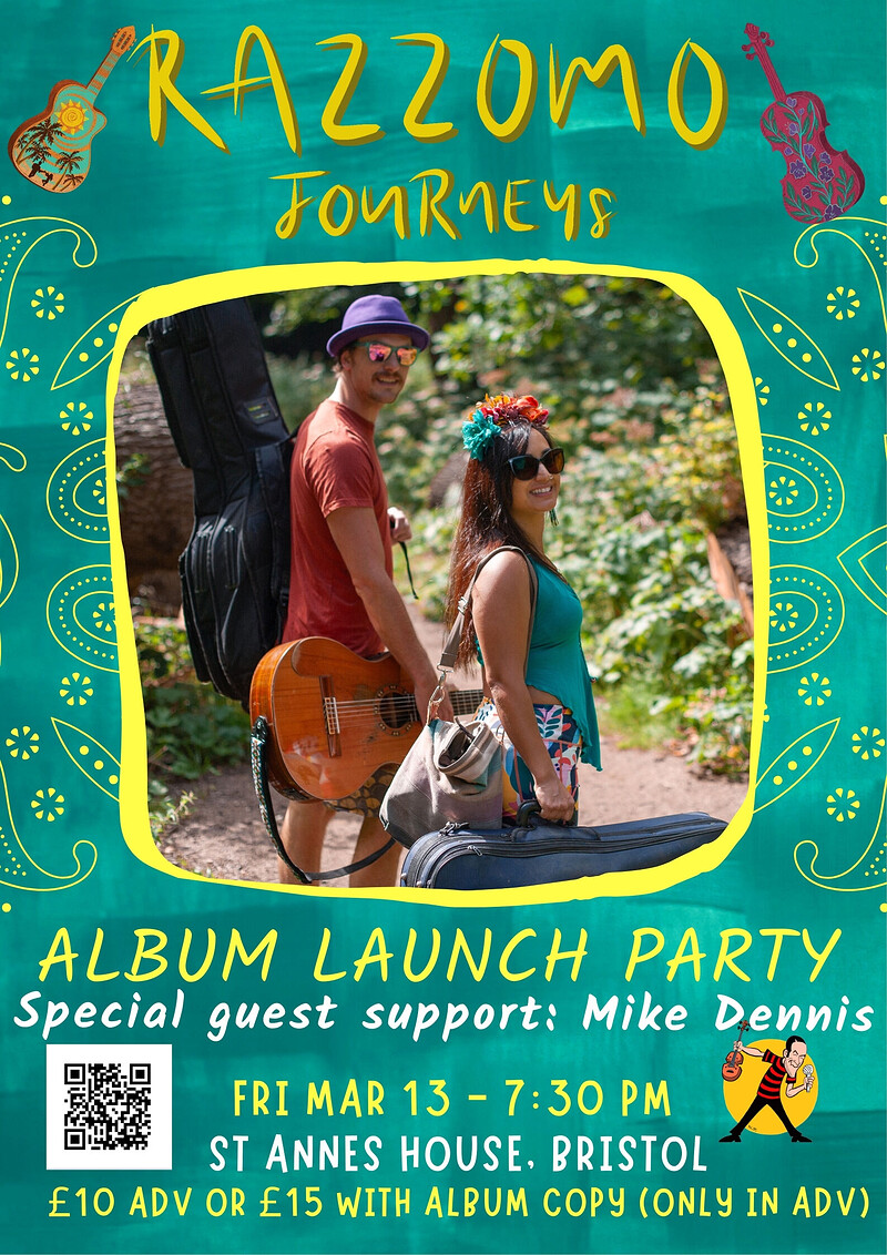 Razzomo 'Journeys' Album Launch + Mike Dennis at St Anne's House, Bristol