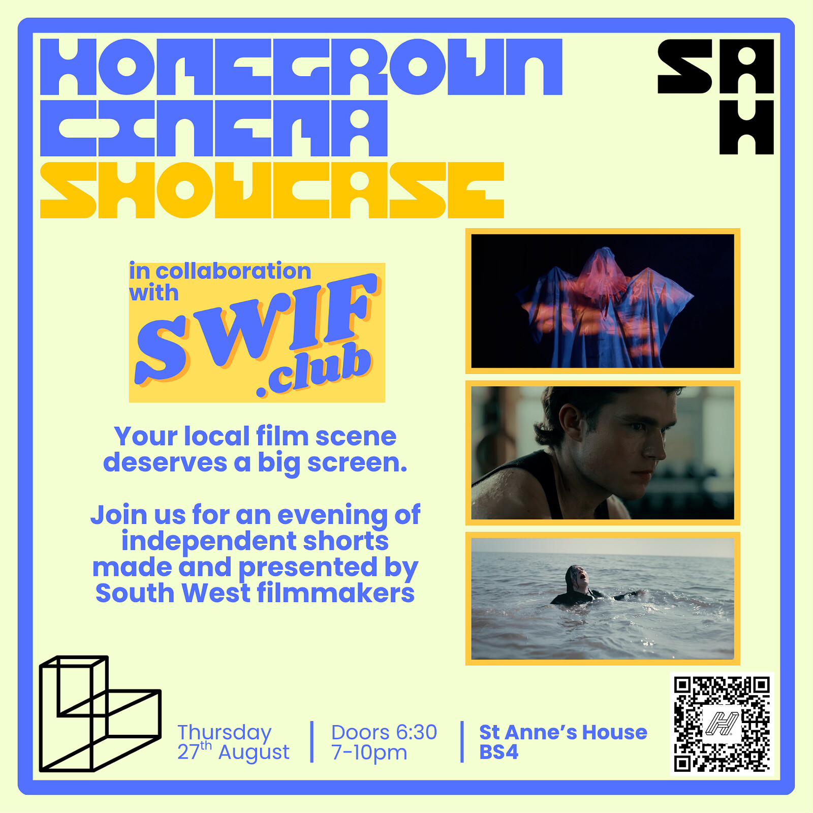 Homegrown Cinema Showcase with SWIF at St Anne's House at St Anne's House (BS4)