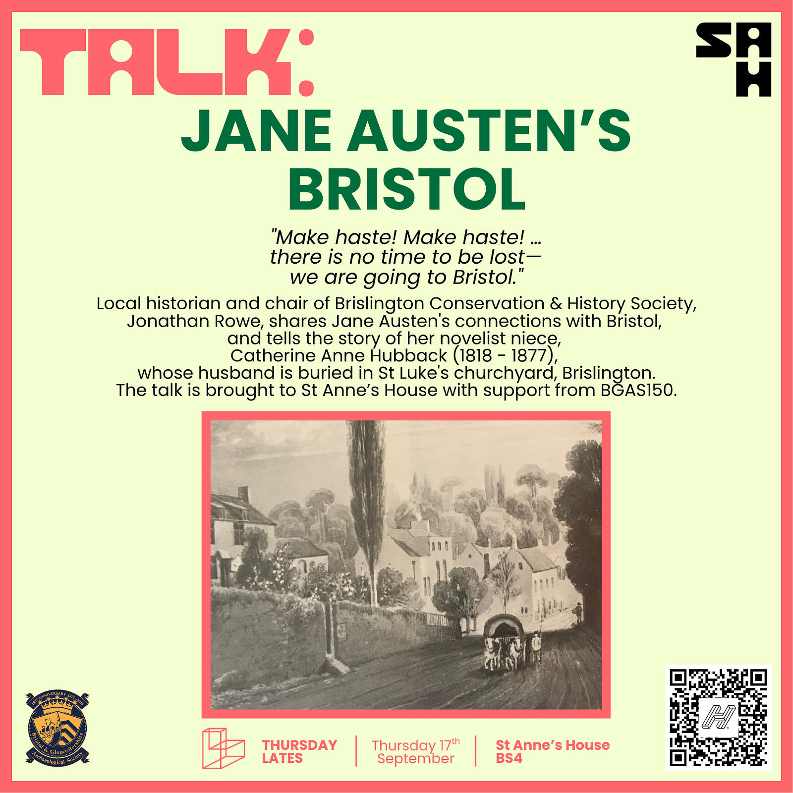 Talk: Jane Austen's Bristol at St Anne's House (BS4)