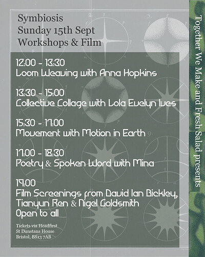 Symbiosis: Workshops & Films Screenings at St Dunstan's House