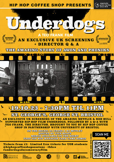 Underdogs Film Screening at St. George's Bristol (Glass Studio)