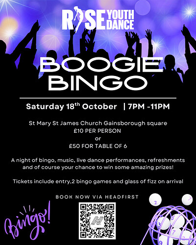 Boogie Bingo by RISE Youth Dance at St Mary St James Church Gainsborough Square, Lockleaze BS7 9AP