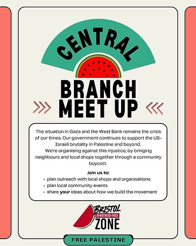 Bristol Apartheid-Free Zone: Central Branch Meet Up at St Paul's Learning Centre