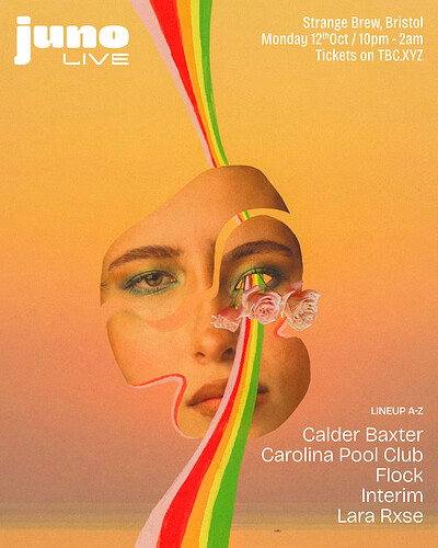 Juno w/ Calder Baxter, Carolina Pool Club, Flock, Interim & Lara Rxse at Strange Brew