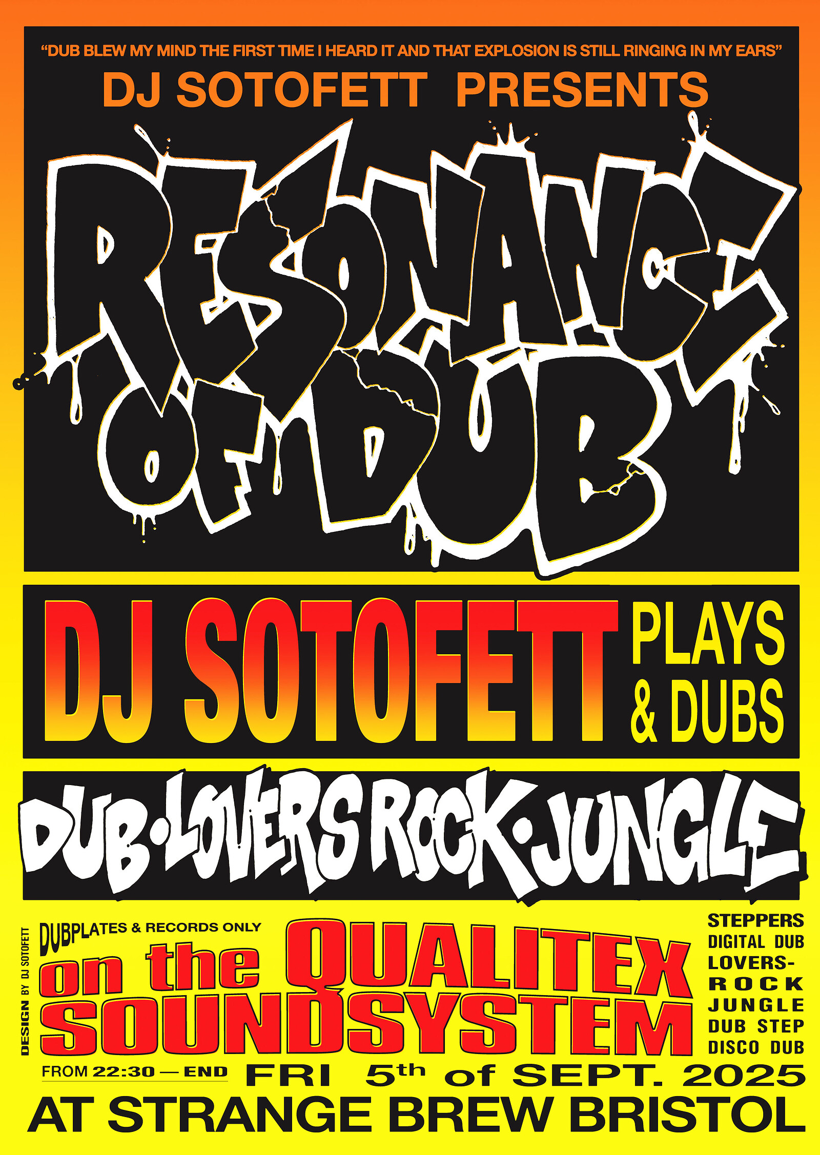 Strange Brew presents DJ Sotofett all night on the Qualitex Soundsystem at Strange Brew