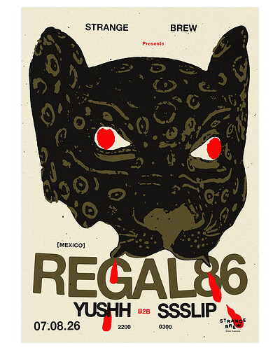 Strange Brew presents Regal86 + Yushh b2b ssslip at Strange Brew