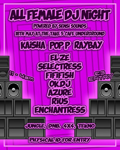 All female DJ night at Take Five Cafe