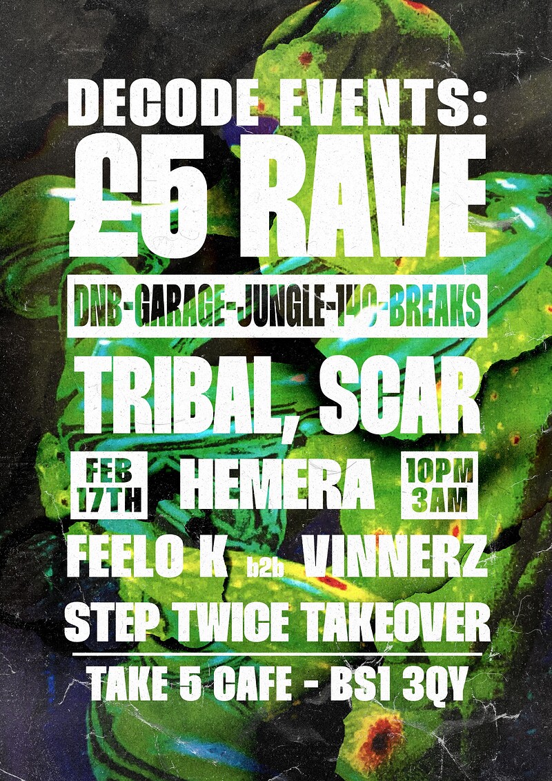 Decode Events: Take 5 Cafe Rave at Take Five Cafe