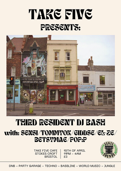 Resident DJ Bash at Take Five Cafe
