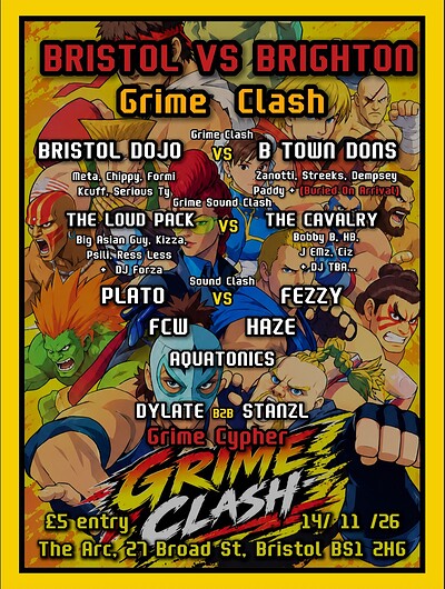 Bristol Vs Brighton Grime Clash at The Arc