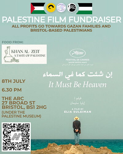 Palestine Film Fundraiser: It Must Be Heaven at The Arc