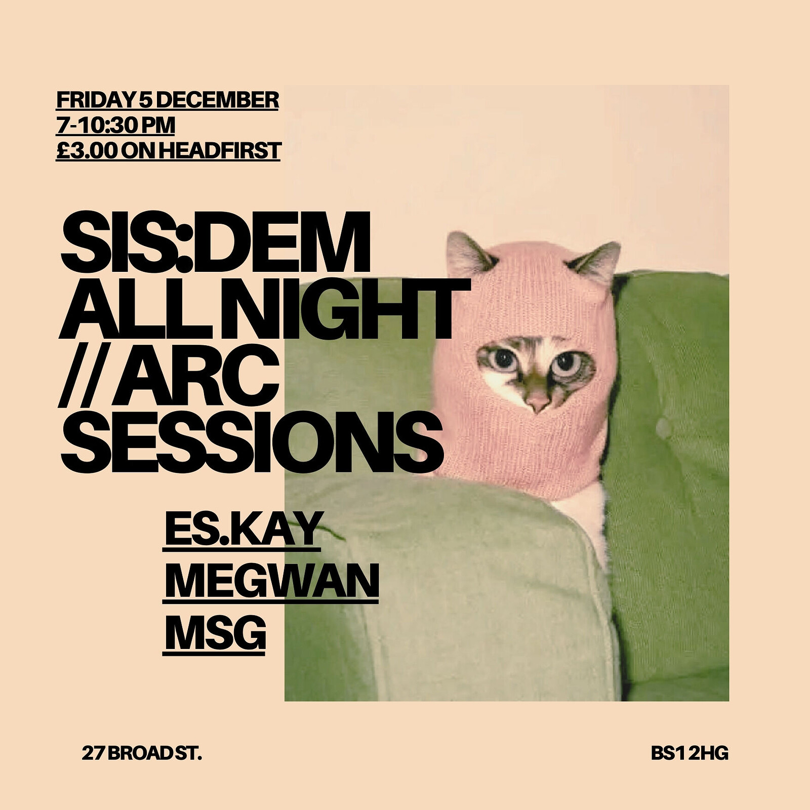 SIS:DEM all eve ARC SESSIONS at The arc