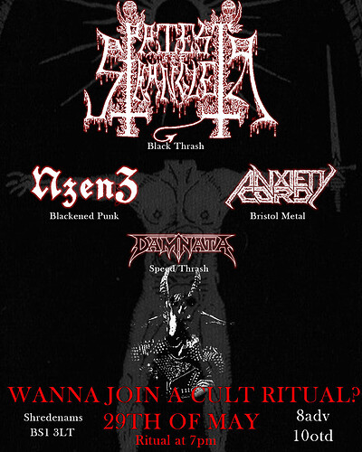 Priest Strangler + Nzenz + Anxiety Cord + Damnata at The Backroom (Shredenhams)