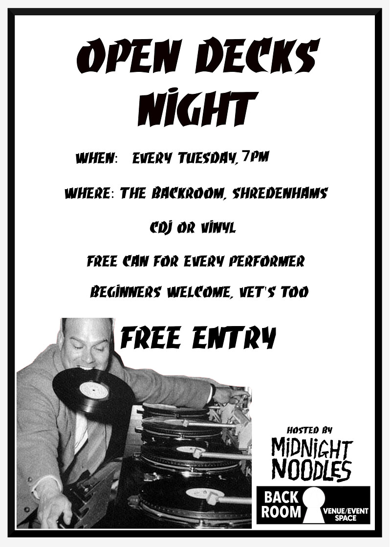 Open-Decks at The Backroom at The Backroom (Shredz)