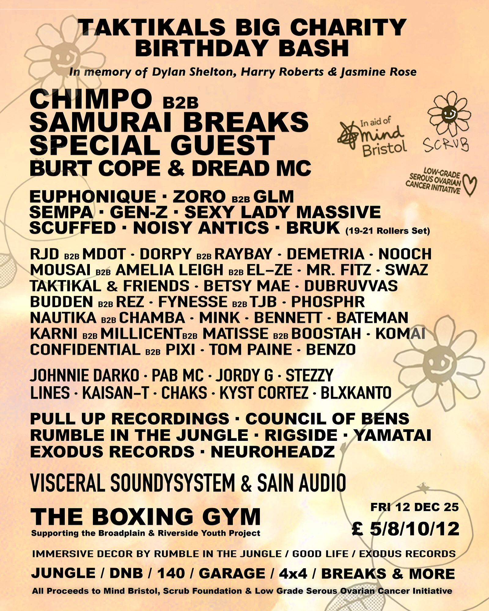 Taktikals Big Charity Bday Fundraiser w Chimpo, Samurai Breaks & More at The Boxing Gym