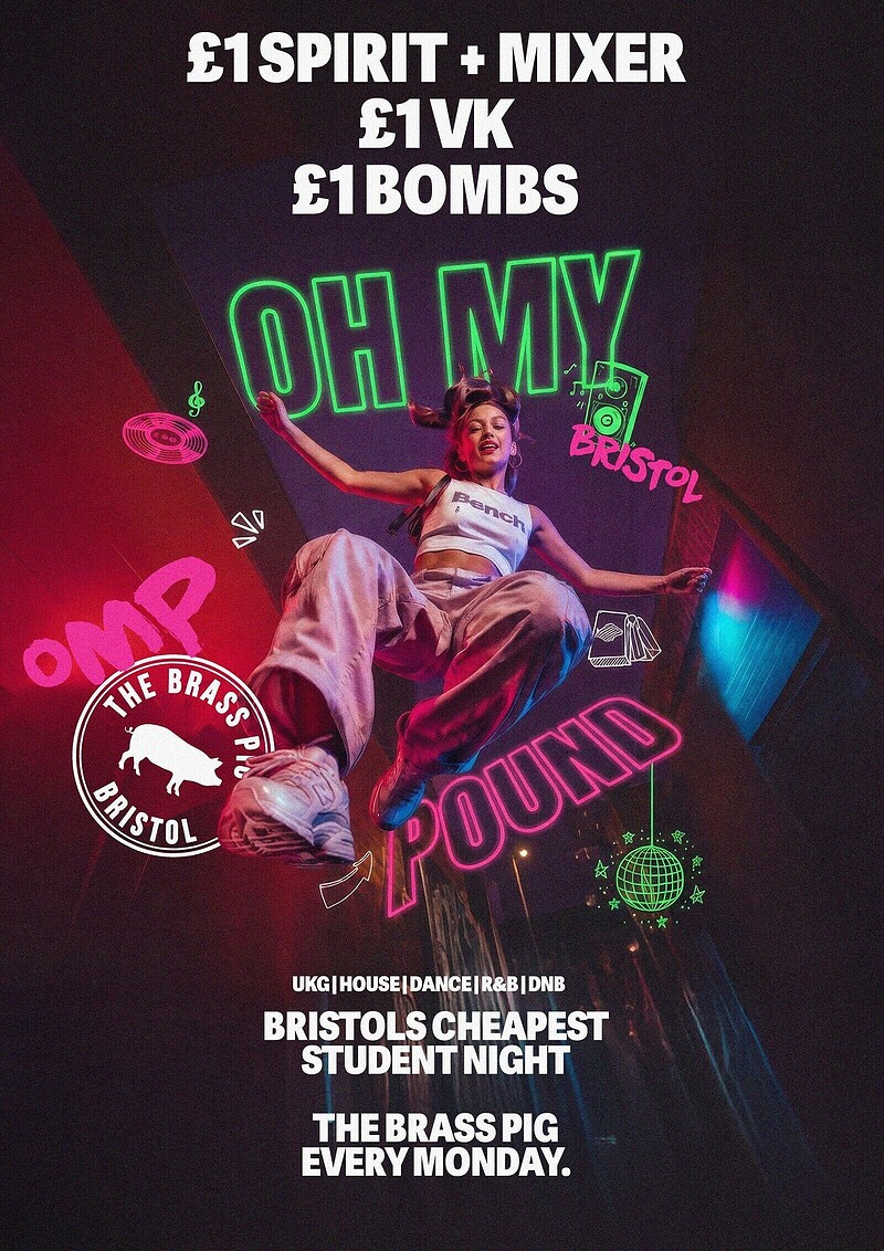 Oh My Pound Mondays - £1 Drinks at The Brass Pig