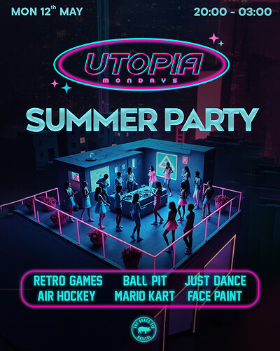 Utopia 12th May at The Brass Pig