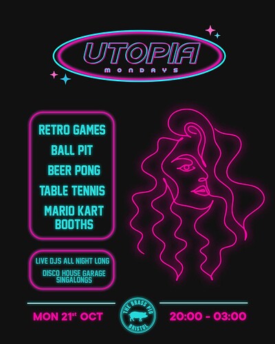 Utopia Mondays | 21st October at The Brass Pig