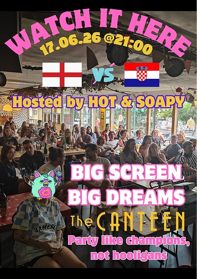 England Vs Croatia at The Canteen