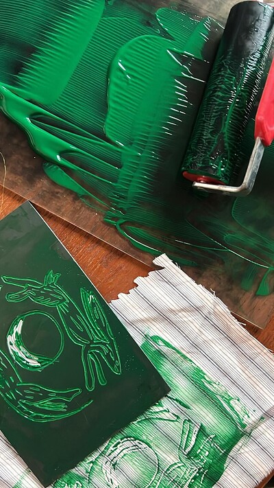 Slow Fashion Social - Lino Fabric Printing at The Canteen