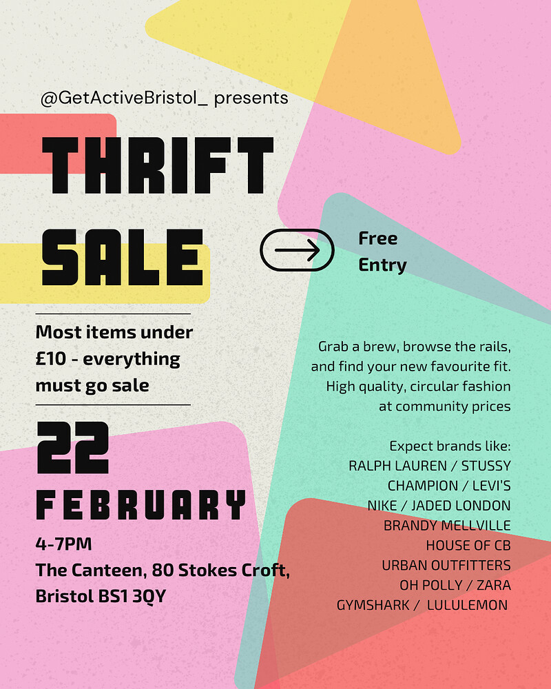 Thrift Pop Up Sale at The Canteen