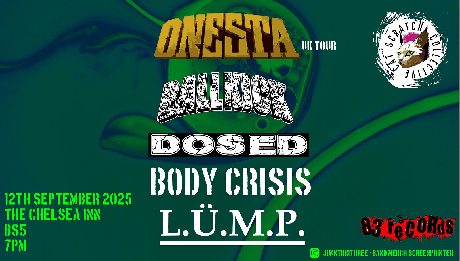 Onesta UK Tour, Supported by Ballkick, Dosed, Body Crisis, LÜ.M.P at The Chelsea Inn
