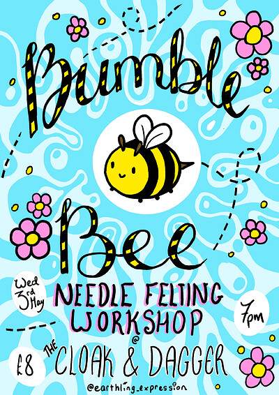 Bumble Bee Needle Felting at The Cloak and Dagger