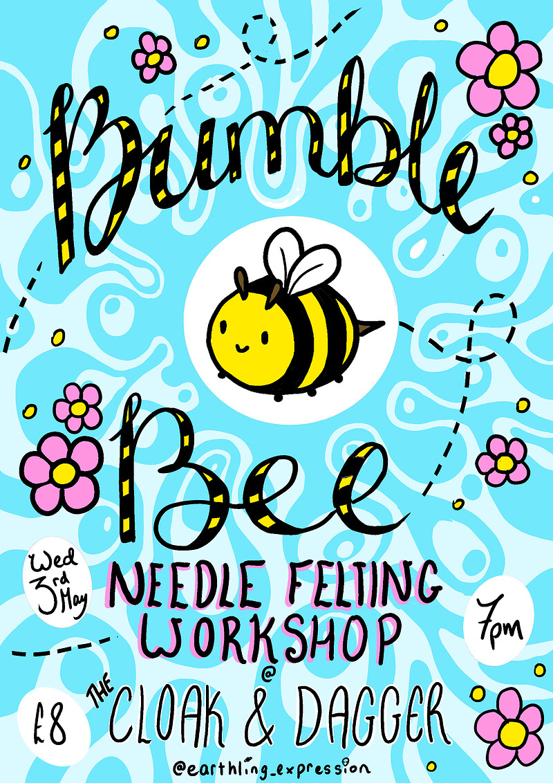 Bumble Bee Needle Felting at The Cloak and Dagger